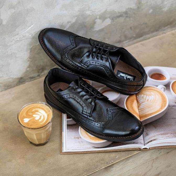 SEPATU VINTAGE GIANT LONGWING BLACK | GIANT FLAMES | SEPATU PRIA