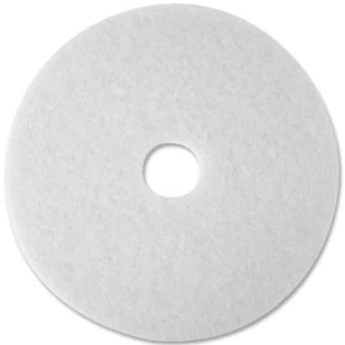 3M White Super Polish Pad 4100, 17 inch Floor Buffing Pad