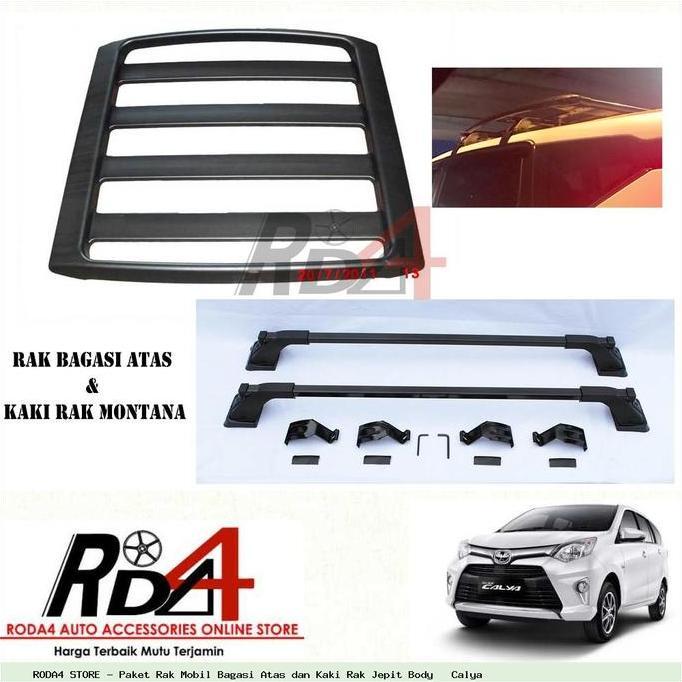 Paket Rak Mobil Bagasi Atas Dan Kaki Rak Jepit Body   Calya Harga Khusus