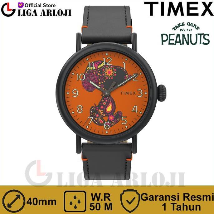 Timex Tw2V60800 Peanuts Snoopy Diadelos Muertos Jam Tangan Pria Analog