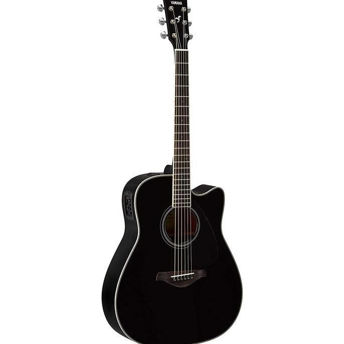 Yamaha FGX820C BL Solid Top Cutaway Acoustic-Electric Guitar, Black