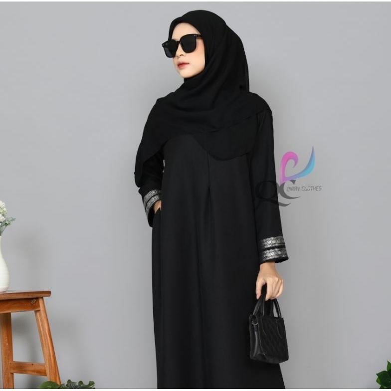ABAYA MADINNA BORDIR INDIA hitam variasi arabian dress