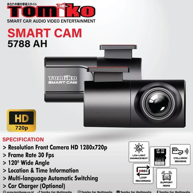 Revasin9 - Tomiko 5788 AH Smart Cam DVR / Dashcam Mobil Universal hanya untuk Head Unit Android
