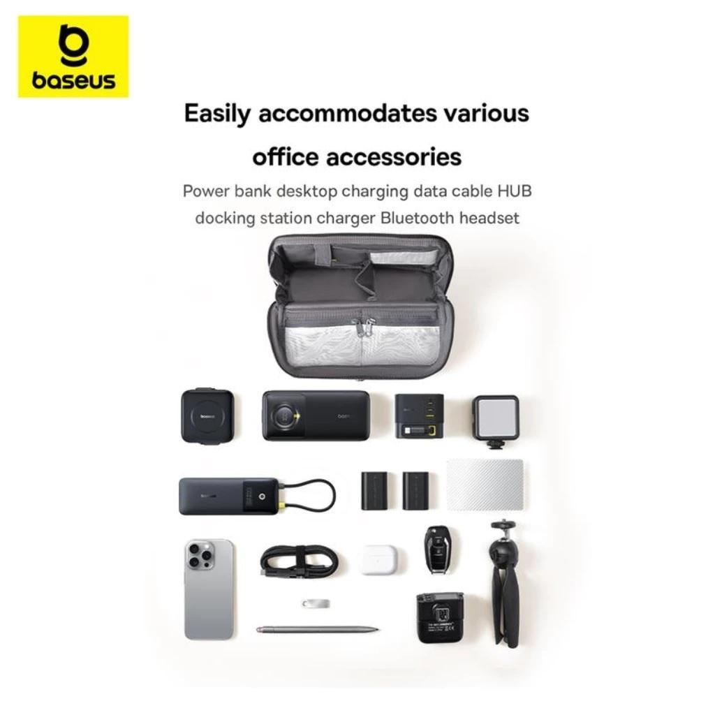 Baseus Nomos Series Travel Kit Storage Bag Powerbank Kabel Charger Dompet Hp Tas Kecil Mini Organize