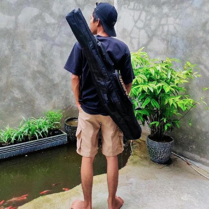 Tas pancing Anti air 100Cm 2 Kantong depan joran reel