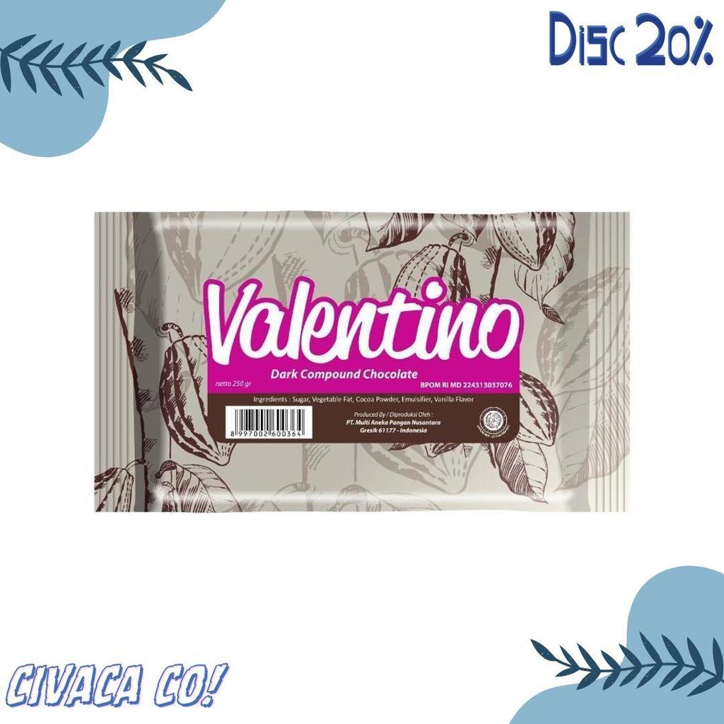 Coklat Batangan Valentino 250Gr / Coklat Batangan Dark Chocolate Compound 250 Gr