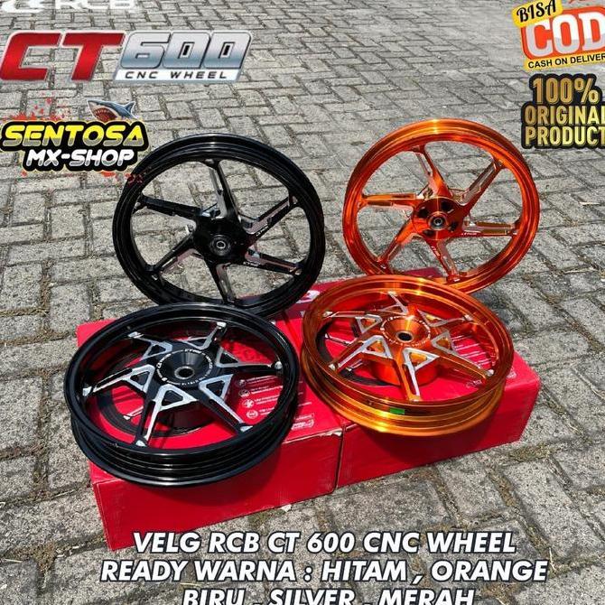 VELG RCB CT600 CNC VARIO 125/150 SILVER CHROME/UNGU/MERAH/ORANGE/HITAM/BIRU LEBAR VELG DEPAN 185 & V