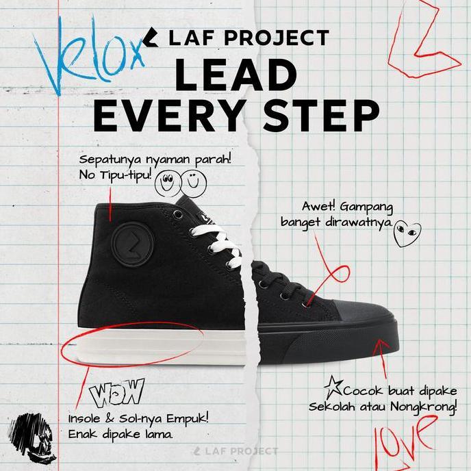 Sepatu Vulcanized Hh Pria Wanita Sneakers Casual Hitam Putih Velox LAF Project