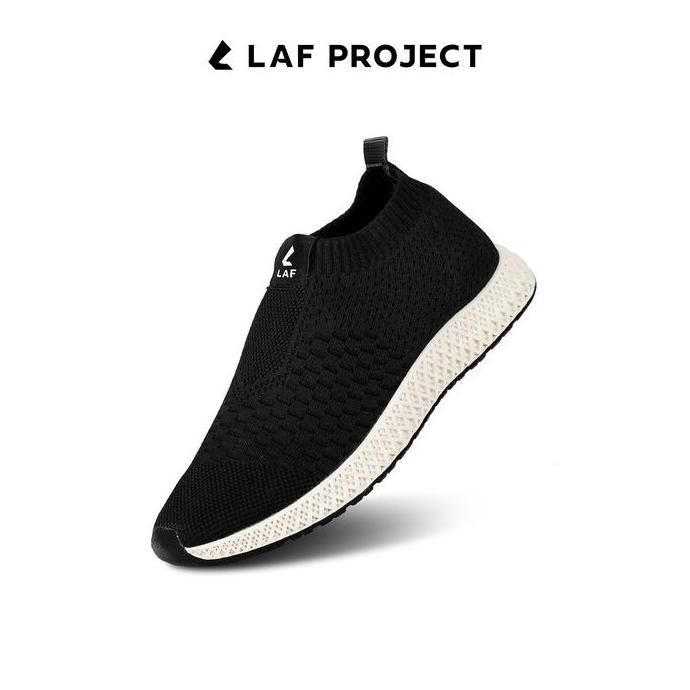 Sepatu Slip on Pria Casual Sneakers Flat Shoes Premium Orinal - Max V1 - Hitam Putih Abu Army - LAF 