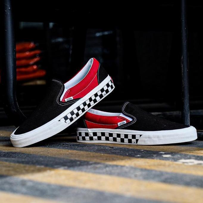 Vans BMX Slip On Checkerboard Black Red