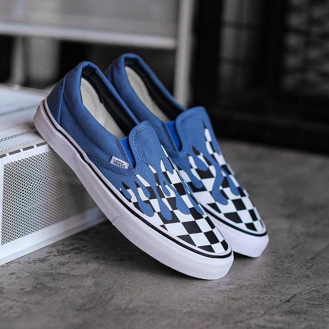 Vans Slip On Checkerboard Flame Blue
