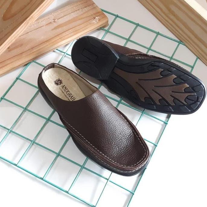 Sandal tutong pria kulit asli sukaregang garut