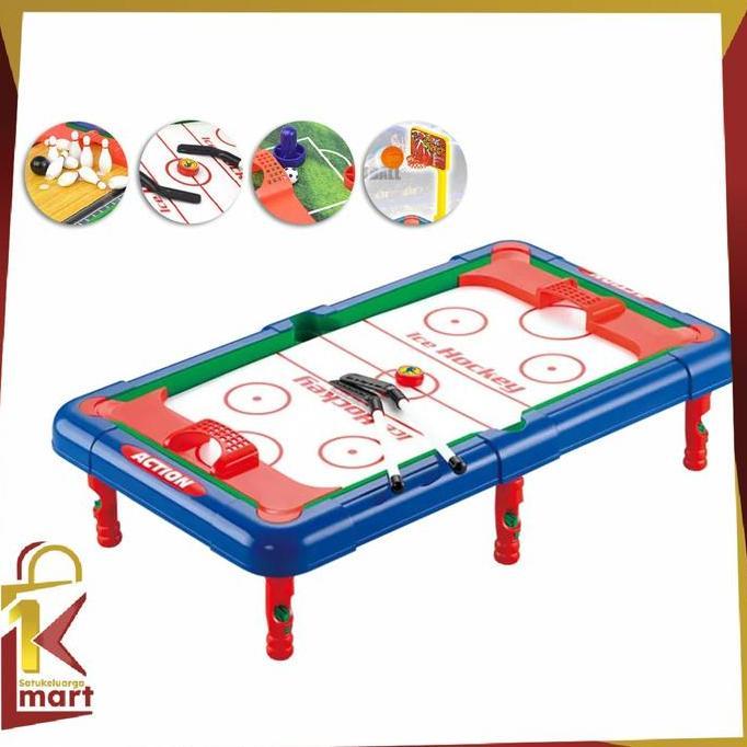 [COD] SM M54 Mainan Anak Laki   Meja Billiar Multifungsi 6 Dalam 1 Bola Kaki Boling Bola Basket Golf