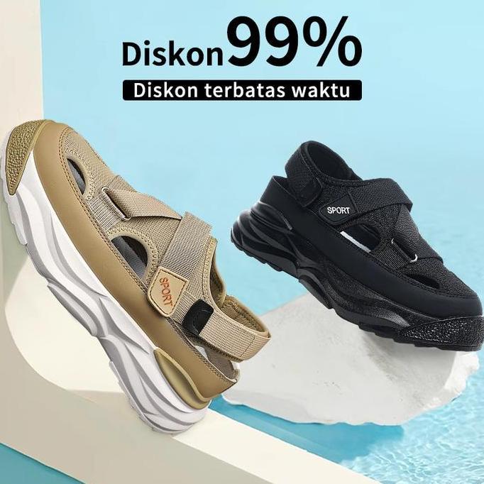 sepatu slip on sandal pria keren sepatu pria sandal cowok terbaru 2025 sandal casual pria Sol tebal