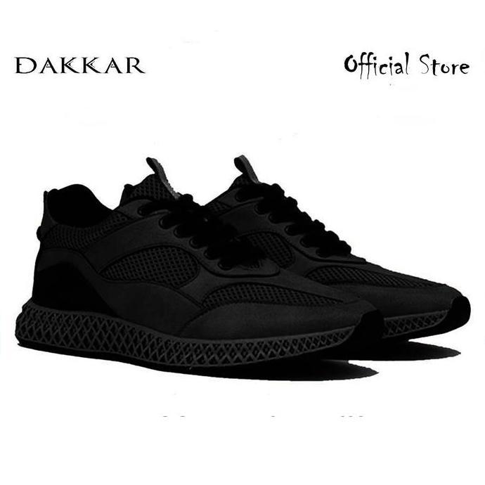 Sepatu Running Sneakers Pria Dakkar Olaff Full Black
