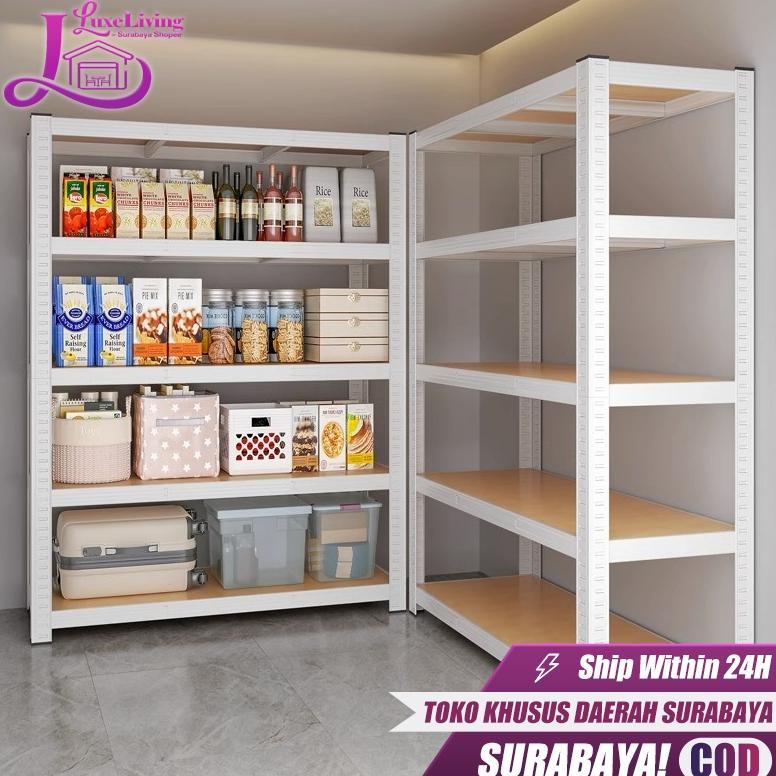 [Surabaya Express]Rak Besi Siku 6 Susun Rak Gudang Serbaguna Rak Gudang Rak Dapur Rak Supermarket Ra