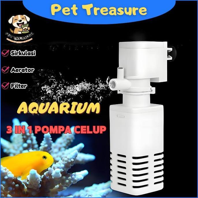 jazari.helmi - pompa aquarium multifungsi dengan filter internal sunyi 5 in 1 pompa air akuarium den