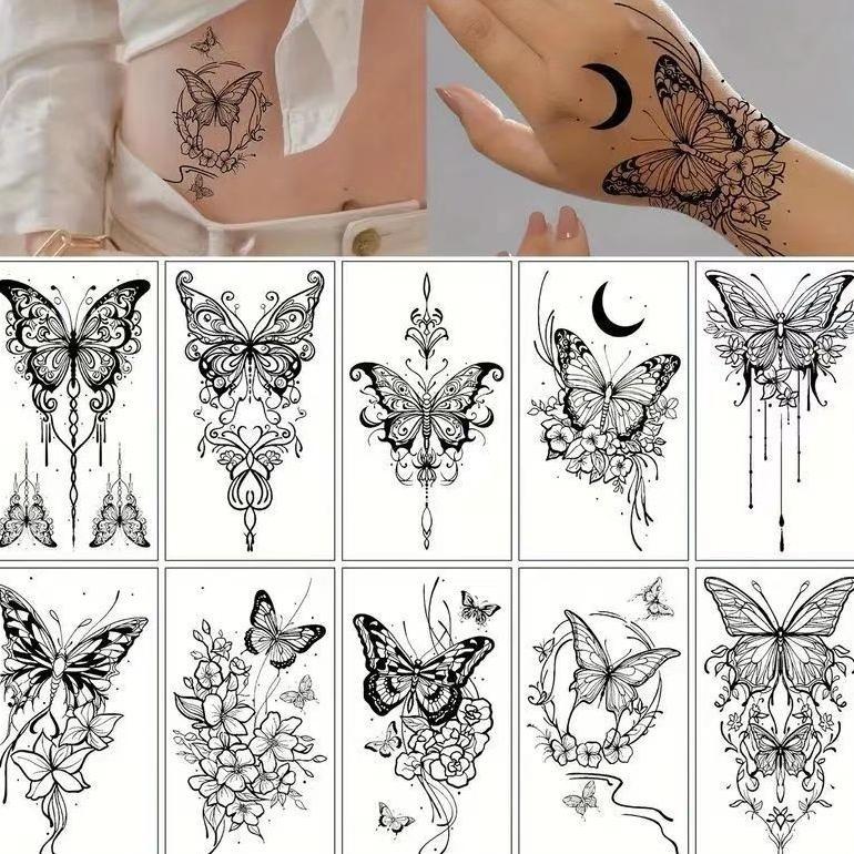 10pcs Tato Kupu Kupu Tahan Lama Tato Temporer Tahan Air Tato Butterfly Tato Stiker Tato Kupu-Kupu Ta