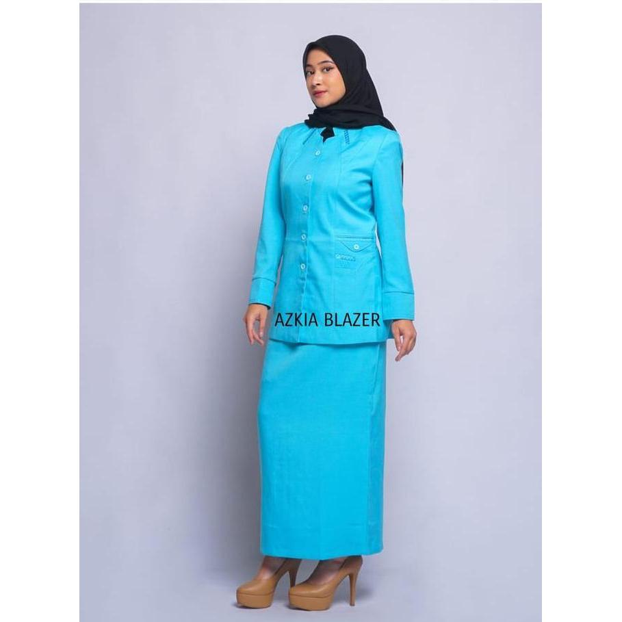 Seragam kerja guru paud wanita terbaru kekinian modern reguler fit polyester premium import stretch 