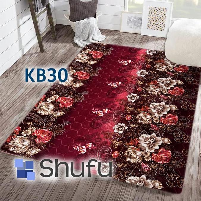 Karpet Busa Shufu Malaysia 190x270 Jumbo / Karpet import/ Motif Kembang murah