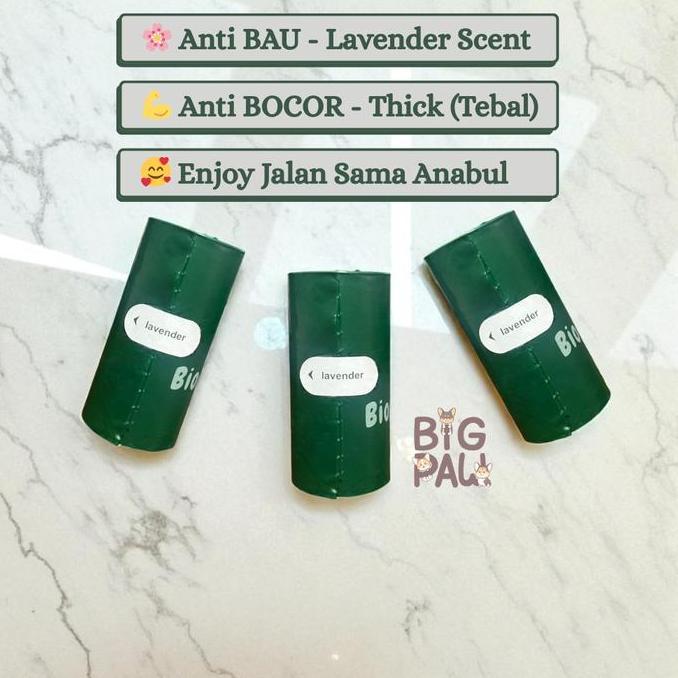 BigPaw Poop Bag Thick Tebal Lavender Scent 360 pcs | 24 roll | Anabul Poop Bag | Plastik Diaper | Pl