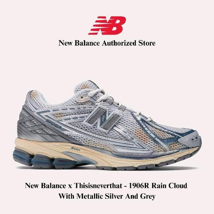 Sepatu NB New Balance x Thisisneverthat - 1906R Rain Cloud With Metallic Silver And Grey