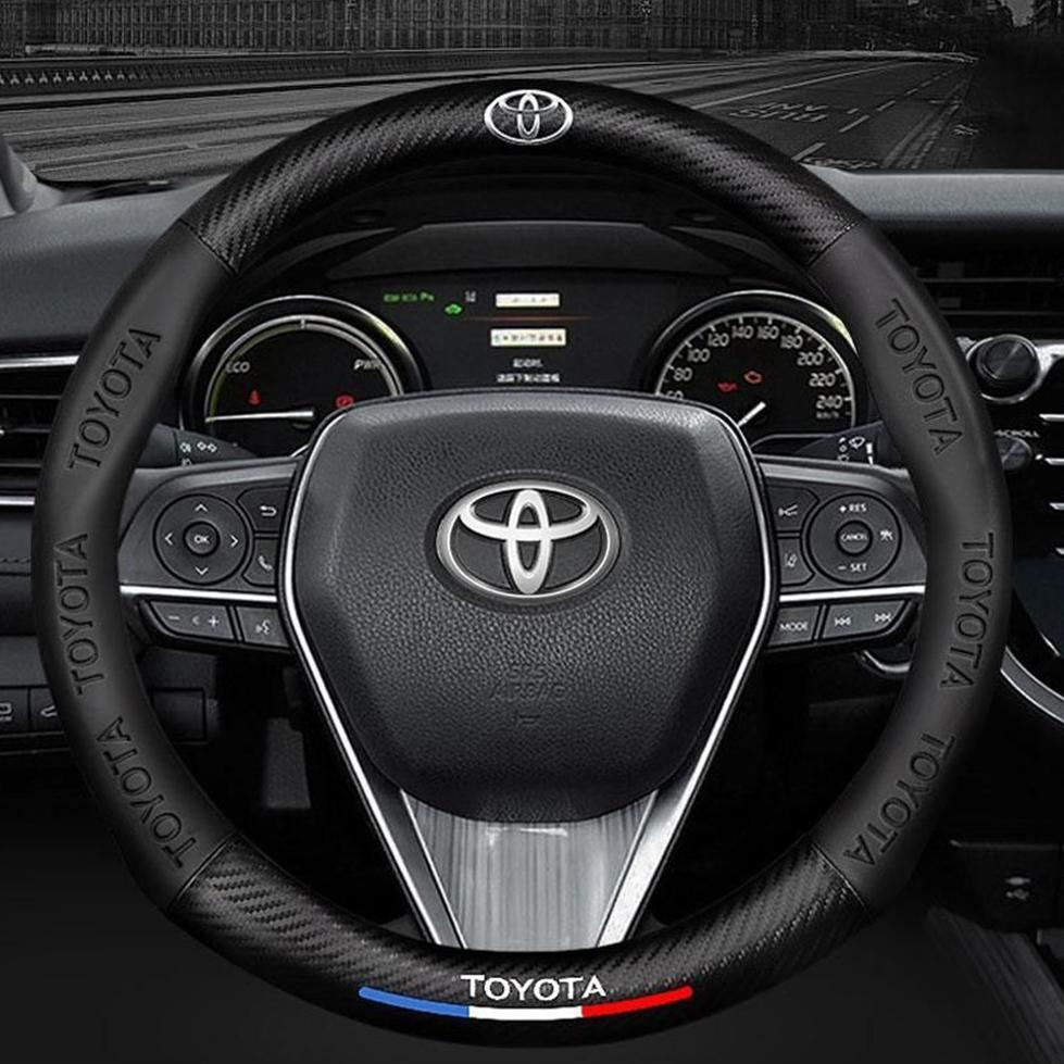 Sarung Stir Mobil Logo Cover Steer Carbon Setir Embossed 3d Toyota Premium Interior Mobil Quality Ca