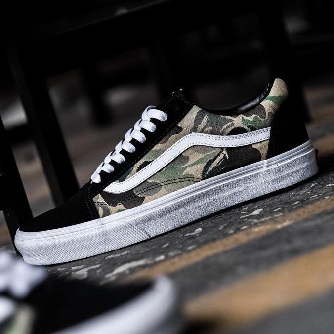 Vans Old Skool X Bape Exlusive Custome "Camo Black White" Orinal 100%