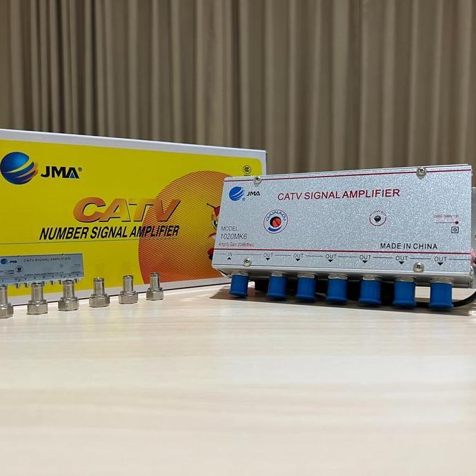 TERBAIK BOOSTER ANTENA TV SPLITTER SIGNAL AMPLIFIER 6 WAY 20 DB JMA-1020MK6