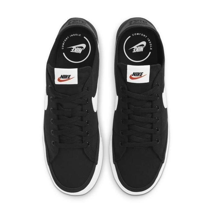 SEPATU NIKE COURT LEGACY CANVAS LOW BLACK WHITE ORINAL 100% BNIB