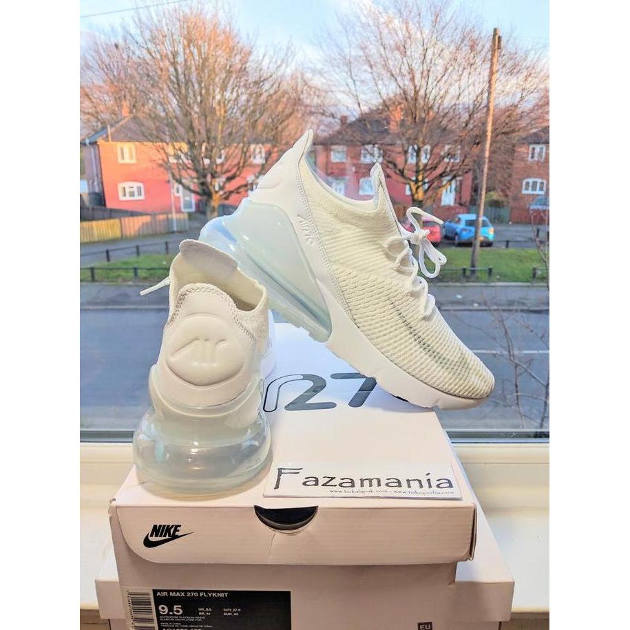 SEPATU NIKE AIR MAX 270 FLYKNIT TRIPLE WHITE