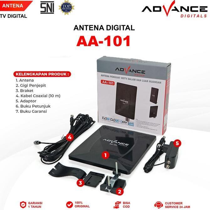 Ekslusif IschaindyAdvance Antena Aa101 Tv Digital Tv Tabung Dan Led Tv Indoor Outdoor Aa-101 Dalam L