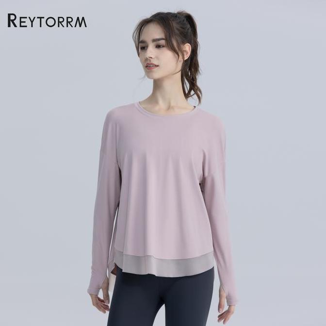 Reytorrm Baju Olahraga Wanita Lengan Panjang Kaos T-Shirt polo kemeja