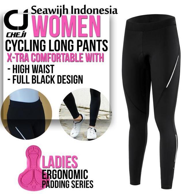 Celana Padding Sepeda Panjang Wanita Hijab Cheji Women Cycling Bib Long Pants