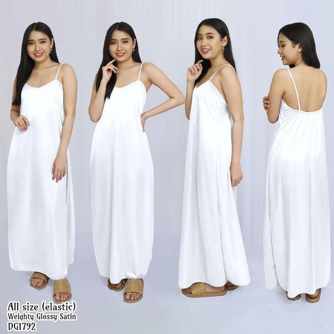Saless Folva Dress Panjang Tanktop Baju Tidur Satin All Size