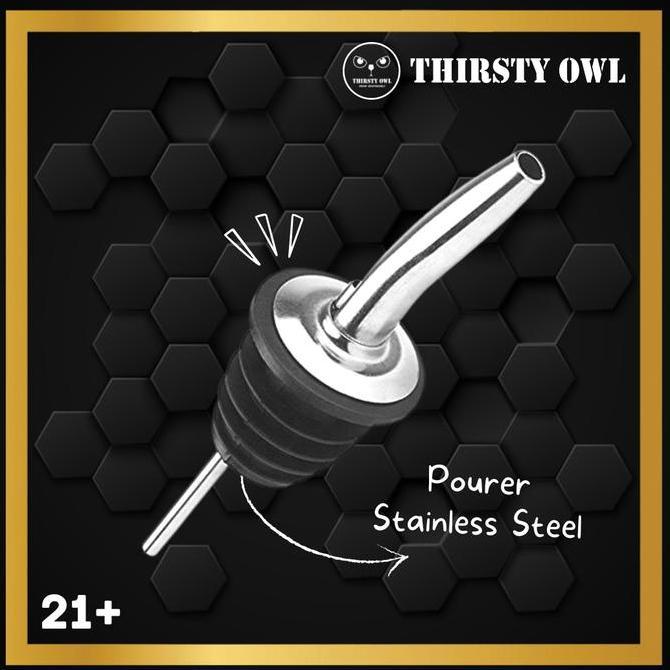Pourer Stainless Steel - Penutup Tutup Botol Wine Whisky Sirup