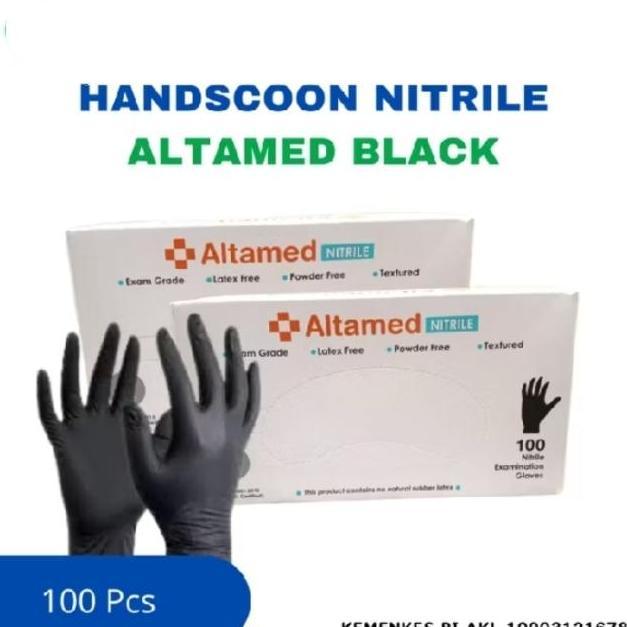 Handscoon Nitrile Sarung Tangan Nitrile Black Hitam murah