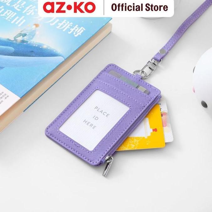 ATARU HOLDER ID CARD DENGAN RITSLETING - UNGU MUDA