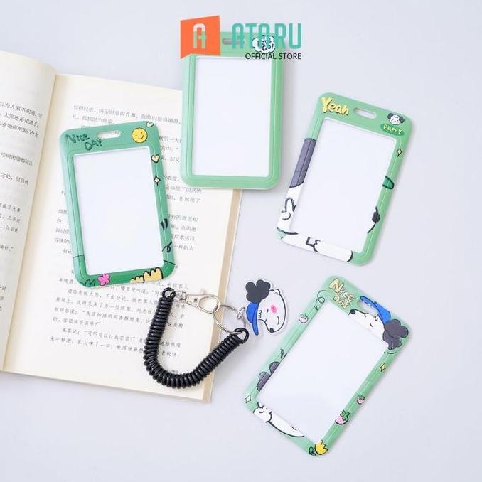 Ataru Holder Id Card Doggy Charm Tempat Kartu Lanyard Name Tag Holder Id Card Holder Lucu
