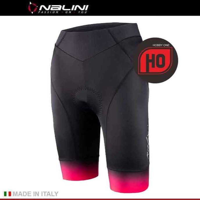 NALINI NAGANO 1998 WOMEN SHORT 4700 BLACK NERO PINK - Celana Pendek Sepeda Wanita