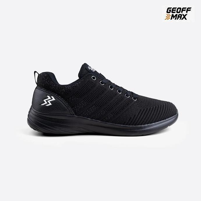 Geoff Max - AT-693 All Black | Sepatu Olahraga Hitam Pria Wanita Sport Shoes Sneakers Casual Kerja