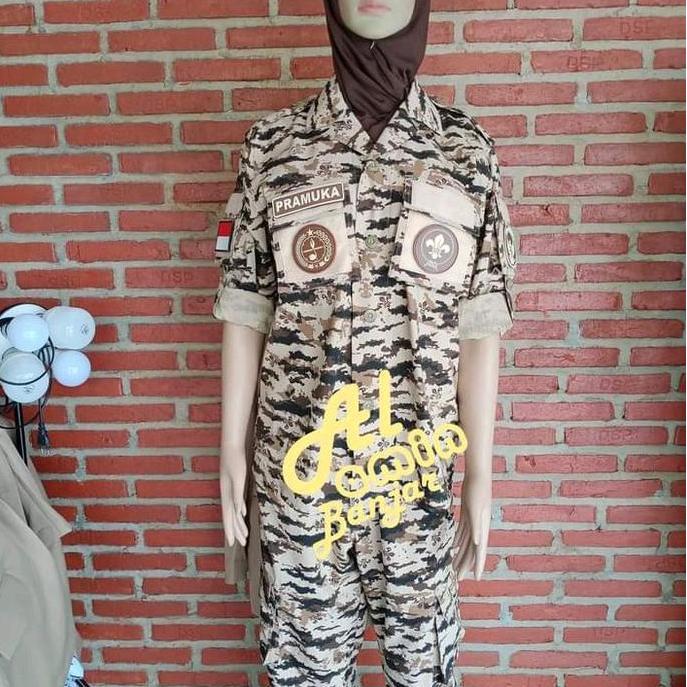 Baju setelan Loreng Pramuka