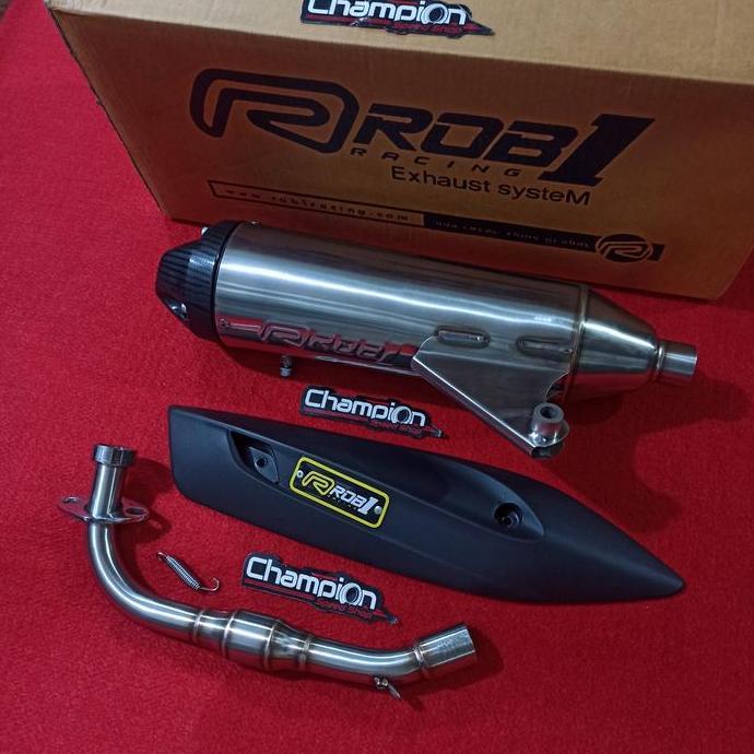 Knalpot Standar Racing Stainless Cup V ROB1 Mio Sporty Mio Smile