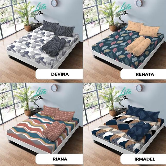 Sleep- Kintakun Sprei New Lite Queen Size Uk. 160X200 Tinggi 20 Cm ( 2 Sarung Bantal Dan 2 Sarung Gu