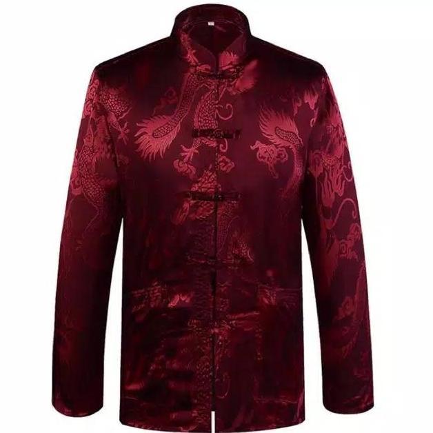 Cheongsam Atasan Pria Lengan Panjang