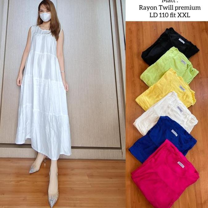 Xyxy- Iner Midi Sntr08 / Inner Rayon Twill Midi Dress - Warna