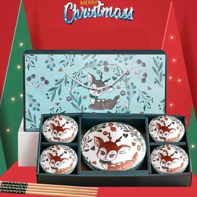 Terpopuler- Aveline Hampers Christmas Mangkok Set Premium/Christmas Gift Bowl Set