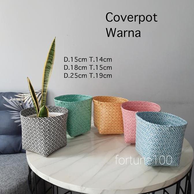 Cover Pot Plastik / Keranjang Anyaman Plastik / Coverpot Anyam G01