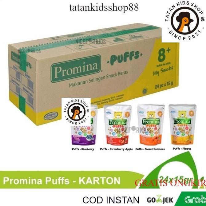 Cod,Bisa- Promina Puffs 1 Dus Karton Puff Biskuit Sereal Makanan Cemilan Bayi 8 Bulan