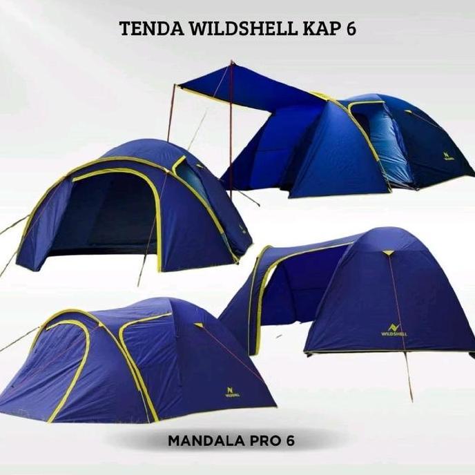 NEW TENDA CAMPING DOME 6 ORANG DOUBLE LAYER / TENDA WILDSHELL MANDALA 6 PRO OUTDOOR - MANDALA 6 PRO